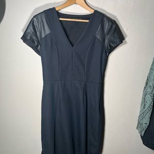 Zara basics size small fitted waist leather like sleeves